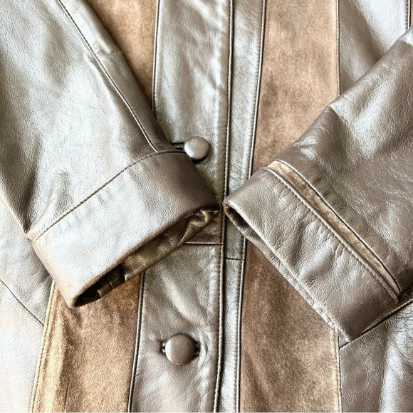 Vintage Coraggio Kollections Suede Smooth Leather Mixed Southwestern Coat - Picture 6 of 16